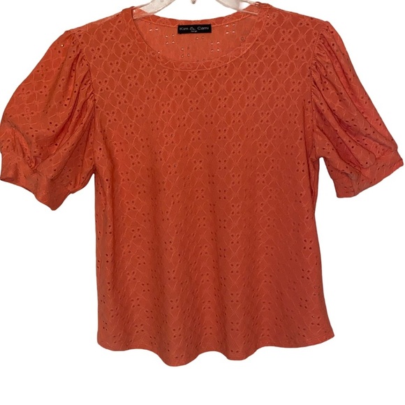 Kim & Cami Blouse in ORG/Salmon in size LARGE - Picture 3 of 5
